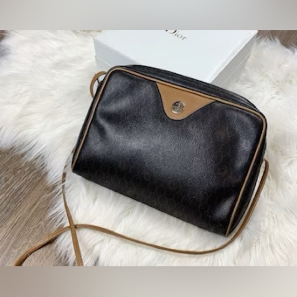 Christian Dior Vintage Honeycomb Shoulder Bag Classic Canvas